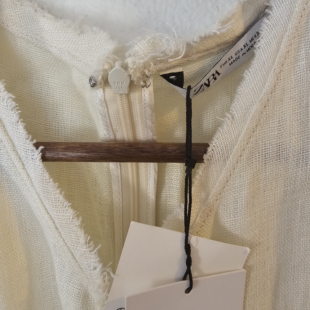 Zara Cream Textured Dress - Picture 9 of 9